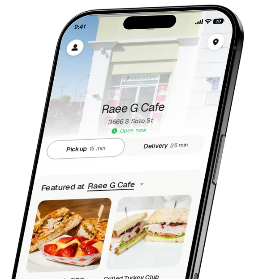 Raee G Cafe app preview
